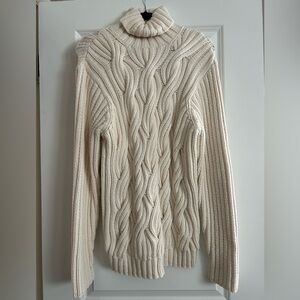 Michael Kors Cream Cable Knit Turtleneck Sweater